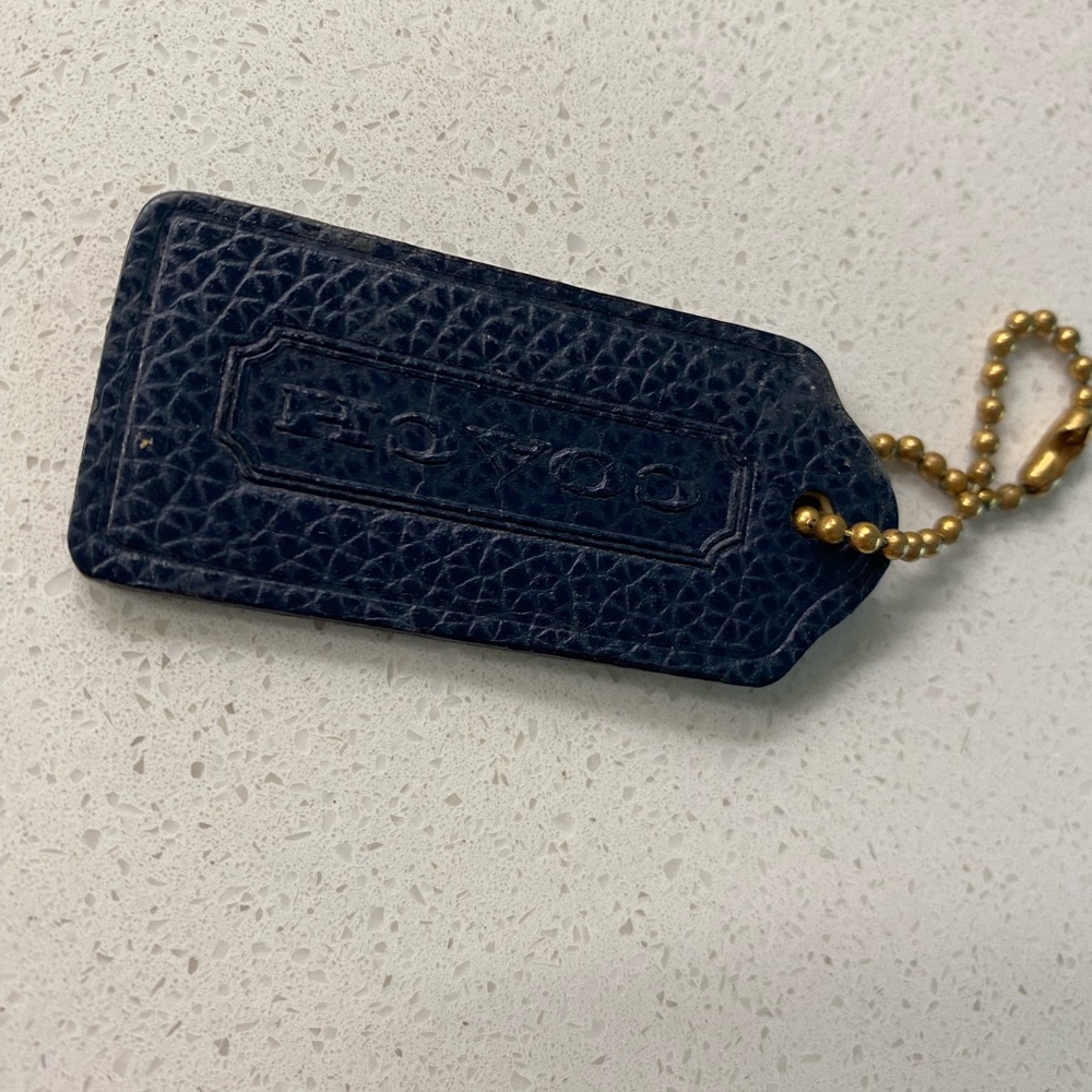 Coach 2 sided soft tag leather bag charm Hangtag Fob Madison - Picture 5 of 5